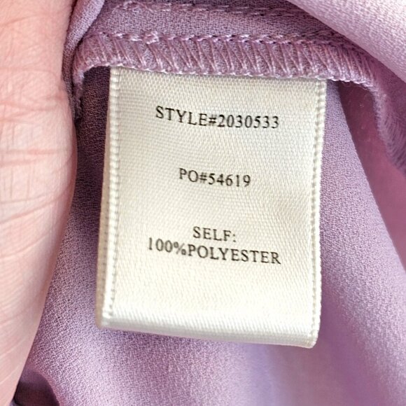Current Air Light Purple Ruffle Sleeve Pastel Blouse w/ Neck Tie Sz S - Picture 10 of 11